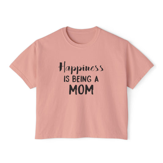 Happy Mom Boxy Tee — Casual Mother's Day Graphic Top