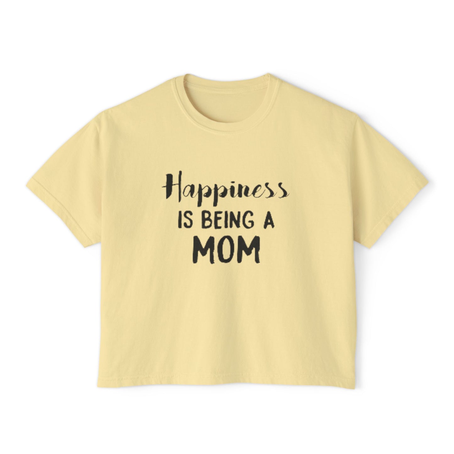 Happy Mom Boxy Tee — Casual Mother's Day Graphic Top