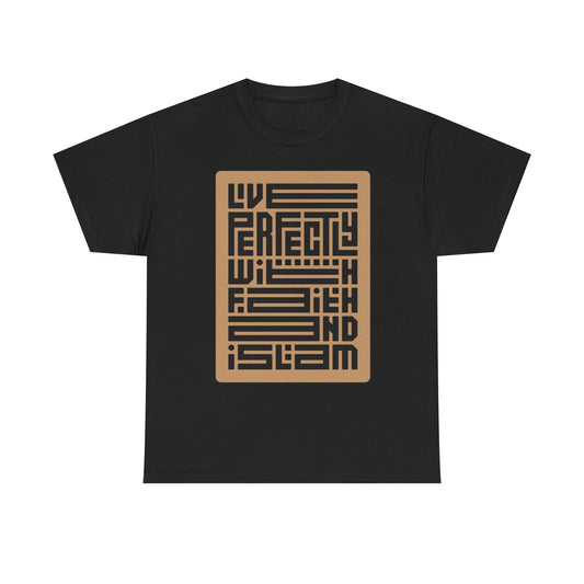 T-Shirt — “Live Perfectly With Friends I Slam” Retro Geometric Graphic Tee