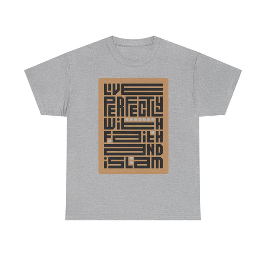 T-Shirt — “Live Perfectly With Friends I Slam” Retro Geometric Graphic Tee
